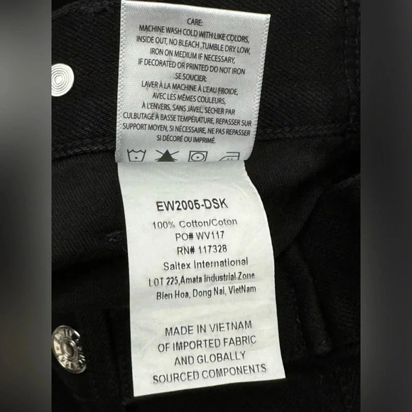 Edwin streetware Maiia Cropped Wide-Leg Jeans in black adjustable waist size S - Picture 9 of 16